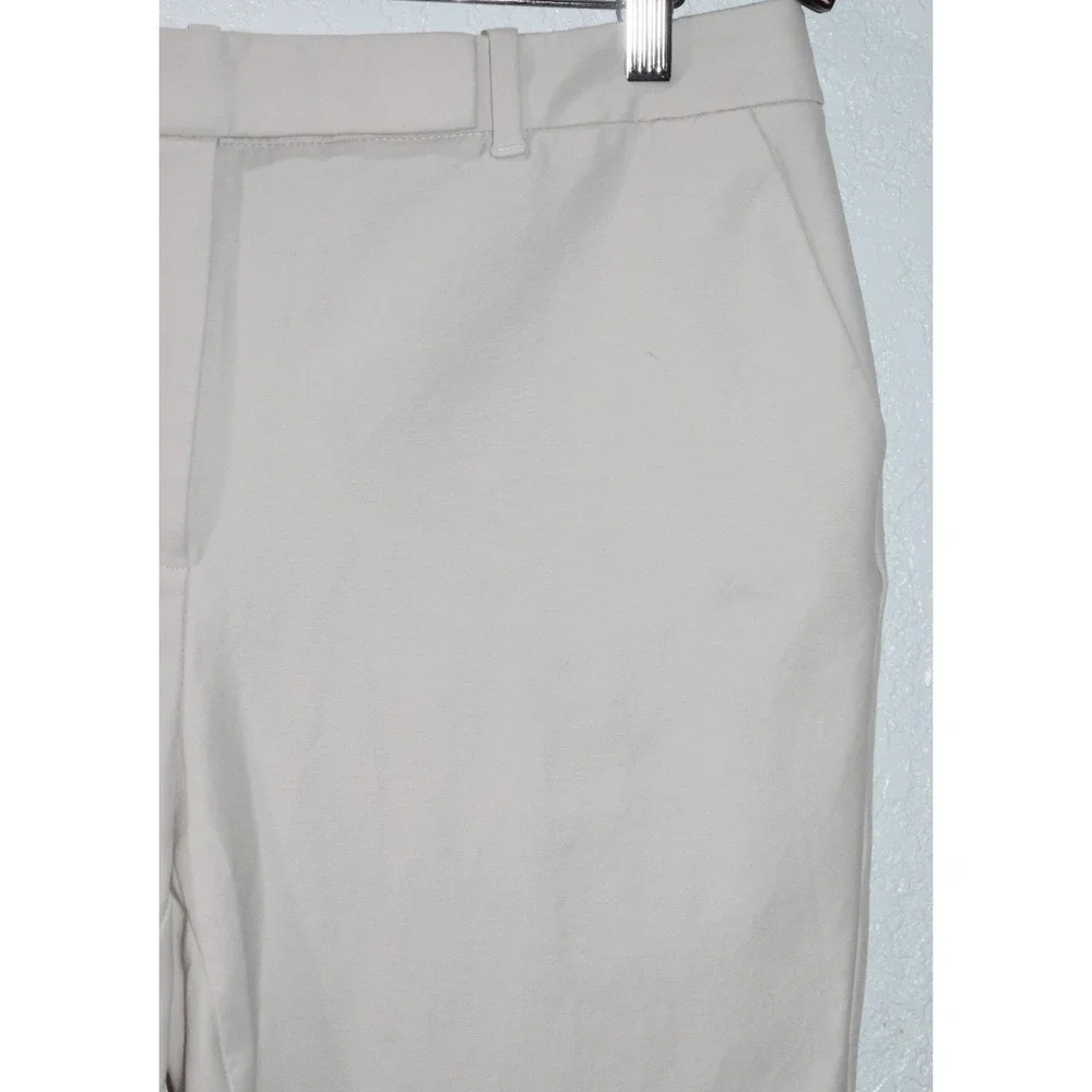 White House Black Market 12 Embroidered THE STRAIGHT CROP Stretch Ivory Cream - Picture 11 of 16